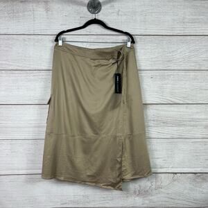 Lane Bryant x Glamour Khaki Cargo Utility Knee Length Skirt Size 12
